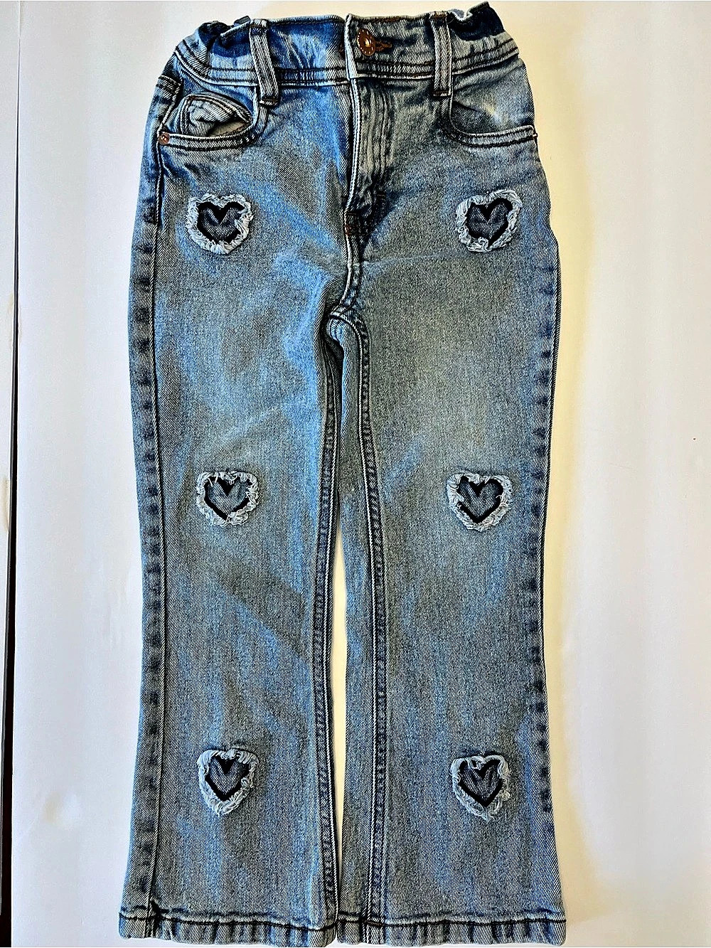 JIPIN Heart Detail Girls Jeans Size 5 Blue